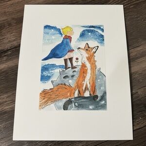 Little Prince & Fox Inspired Art Print 8.5x11 Whimsical Storybook Wall Art